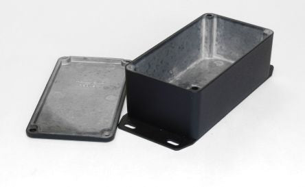 Hammond 1590 Series Die Cast Aluminium Enclosure, IP54, Flanged, 113 x 113 x 42mm [1590BSFBK]; 233-3185