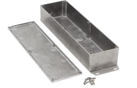 Hammond 1590 Series Die Cast Aluminium Enclosure, IP54, Flanged, 254 x 254 x 50mm [1590BXF]; 233-3200