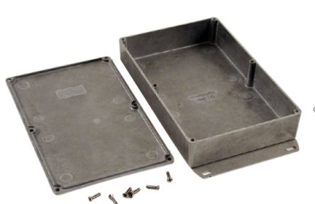 Hammond 1590 Series Die Cast Aluminium Enclosure, IP54, Flanged, 188 x 188 x 38mm [1590DDF]; 233-3207