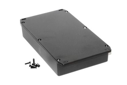 Hammond 1590 Series Die Cast Aluminium Enclosure, IP54, Flanged, 188 x 188 x 38mm [1590DDFLBK]; 233-3209
