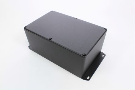 Hammond 1590 Series Die Cast Aluminium Enclosure, IP54, Flanged, 188 x 188 x 83mm [1590EFBK]; 233-3213