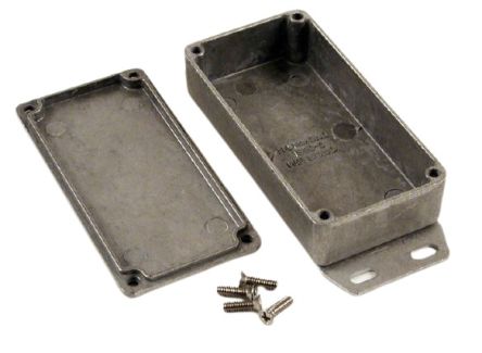 Hammond 1590 Series Die Cast Aluminium Enclosure, IP54, Flanged, 101 x 101 x 26mm [1590GF]; 233-3230
