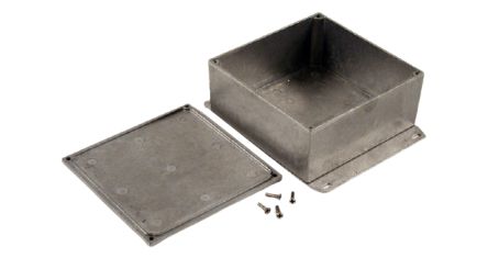 Hammond 1590 Series Die Cast Aluminium Enclosure, IP54, Flanged, 125 x 125 x 57mm [1590KKF]; 233-3238