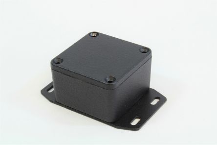 Hammond 1590 Series Die Cast Aluminium Enclosure, IP54, Flanged, 51 x 51 x 31mm [1590LBFBK]; 233-3244