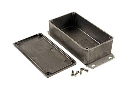 Hammond 1590 Series Die Cast Aluminium Enclosure, IP54, Flanged, 122 x 122 x 40mm [1590N1F]; 233-3259