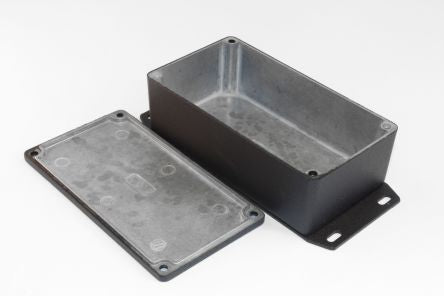 Hammond 1590 Series Die Cast Aluminium Enclosure, IP54, Flanged, 122 x 122 x 40mm [1590N1FBK]; 233-3260