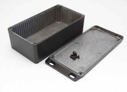 Hammond 1590 Series Die Cast Aluminium Enclosure, IP54, Flanged, 154 x 154 x 51mm [1590PFLBK]; 233-3271