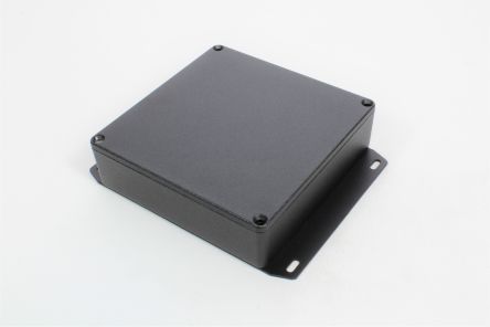 Hammond 1590 Series Die Cast Aluminium Enclosure, IP54, Flanged, 120 x 120 x 35mm [1590QFBK]; 233-3275