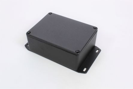 Hammond 1590 Series Die Cast Aluminium Enclosure, IP54, Flanged, 111 x 111 x 44mm [1590SFBK]; 233-3286
