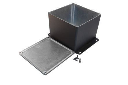Hammond 1590 Series Die Cast Aluminium Enclosure, IP54, Flanged, 120 x 120 x 94mm [1590VFBK]; 233-3304