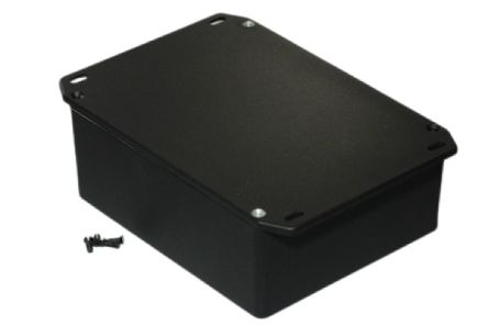 Hammond 1590 Series Die Cast Aluminium Enclosure, IP54, Flanged, 146 x 146 x 57mm [1590XFLBK]; 233-3307
