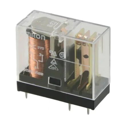 Omron PCB Mount Non-Latching Relay, 5V dc Coil, 16A Switching Current, SPDT [G2R-1-E DC5]; 233-4128