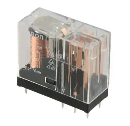 Omron PCB Mount Non-Latching Relay, 48V dc Coil, 3A Switching Current, DPDT [G2R-2 DC48]; 233-4134