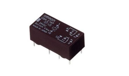 Omron PCB Mount Signal Relay, 24V dc Coil, 2A Switching Current, DPDT [G6A-274P-ST-US-DC24]; 233-4148