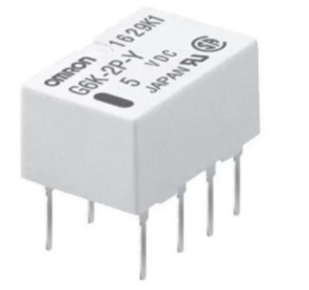Omron PCB Mount Signal Relay, 5V dc Coil, 1A Switching Current, DPDT [G6K-2P-Y DC5]; 233-4187