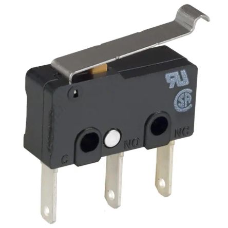 Omron Simulated Roller Lever Subminiature Micro Switch, Quick Connect Terminal, 5 A, SPDT, IP40 [SS-5GL13T]; 233-4200