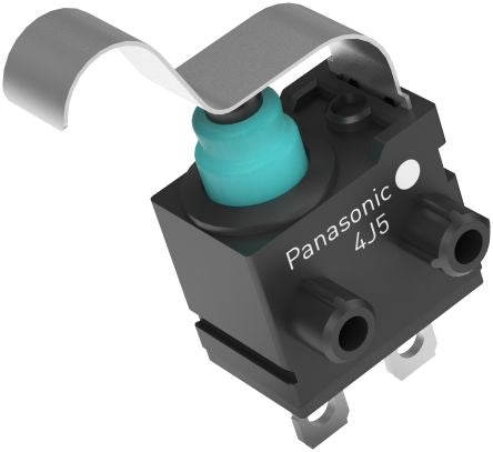 Panasonic Simulated Roller Lever Snap Action Micro Switch, Solder Terminal, 50mA at 16V DC, SPST, IP67 [ASQM16438-A]; 233-8430
