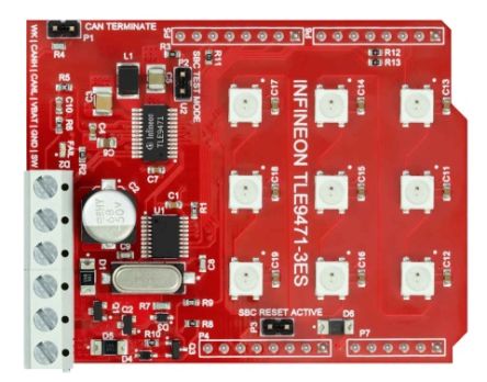 Infineon SBC-SHIELD-TLE9471 DC-DC Converter for TLE9471-3ES for Arduino [SBCSHIELDTLE9471TOBO1]; 234-2990
