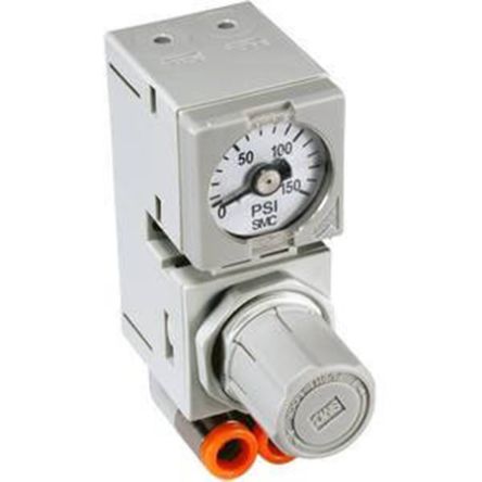 SMC M8 Pneumatic Regulator - 0.5bar to 7bar, 10bar max. input [ARM10F1-08GP-1]; 234-4211