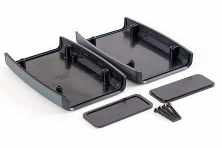 Hammond 1553 Series Black Plastic Hand Held Enclosure, Integral Battery Compartment, IP54, 117 x 79 x 33mm [1553CXBK]; 234-5961