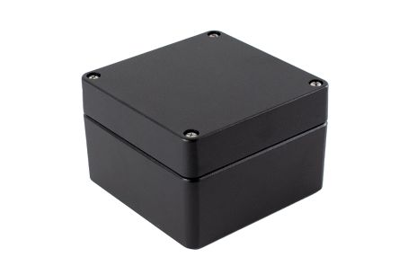 Hammond 1590Z Series Black Die Cast Aluminium Alloy General Purpose Enclosure, IP68, 140 x 140 x 91mm [1590Z090BK]; 234-5970
