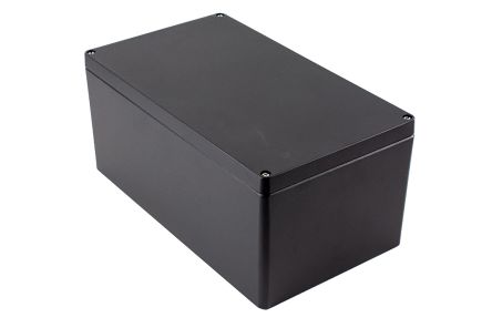 Hammond 1590Z Series Black Die Cast Aluminium Alloy General Purpose Enclosure, IP68, IK08, 400 x 230 x 180mm [1590Z250BK]; 234-5977