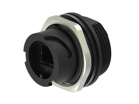 TE Connectivity 2355443 Series Receptacle RJ45 Connector, Panel Mount, Cat5e 1 Port [2355443-2]; 234-9452