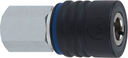 RS PRO Zinc Plated Steel Female Pneumatic Quick Connect Coupling, 1/4 in Female Threaded [0]; 235-1082