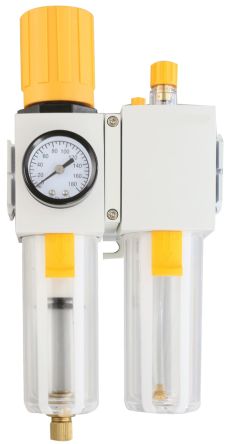 RS PRO G 1/2 Filter Regulator Lubricator, Auto Drain, 40μ Filtration Size [0]; 235-1095