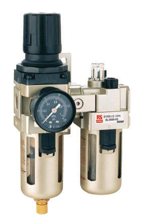 RS PRO G 1/2 Filter Regulator Lubricator, Auto Drain, 25μ Filtration Size [0]; 235-1107