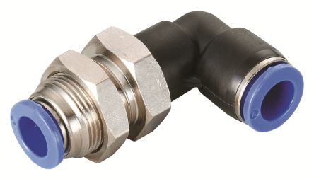 RS PRO PLM Series Elbow Fitting, Tube-to-Tube Connection Style [0]; 235-1210