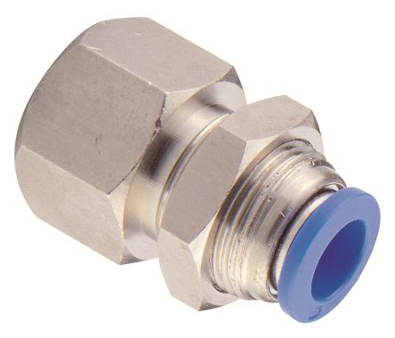 RS PRO PMF-G Series Bulkhead Threaded-to-Tube Adaptor, Threaded-to-Tube Connection Style [0]; 235-1213