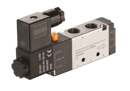 RS PRO 5/2 Pneumatic Solenoid Valve - Solenoid/Spring G 1/8 RV Series [0]; 235-1242