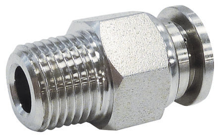 RS PRO Stainless Steel 316 Male Pneumatic Straight Threaded-to-Tube Adapter, NPT 1/4 Male 8mm Threaded [0]; 235-1279