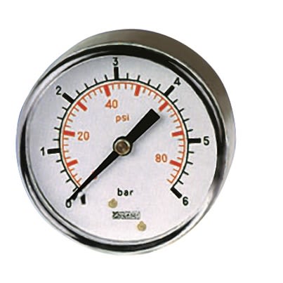 RS PRO BSP 1/8in Analogue Pressure Gauge 30psi Back Entry 40mm Outside Diameter [0]; 235-1289
