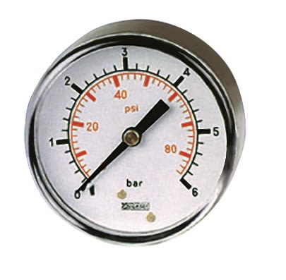 RS PRO BSP 1/8in Analogue Pressure Gauge 160psi Back Entry 50mm Outside Diameter [0]; 235-1295