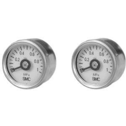 SMC R 1/8 Analogue Pressure Gauge 2bar Back Entry 30mm Outside Diameter [G33-2-01]; 235-3080