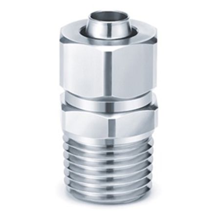 SMC KFG Series Straight Fitting, Push In 6 mm to Push In 8 mm, Threaded-to-Tube Connection Style [KFG2H0806-02S]; 235-3147