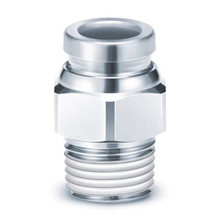 SMC KQB Series Bulkhead Threaded-to-Tube Adaptor, Push In 6 mm, Threaded-to-Tube Connection Style [KQB2H10-G03]; 235-3225