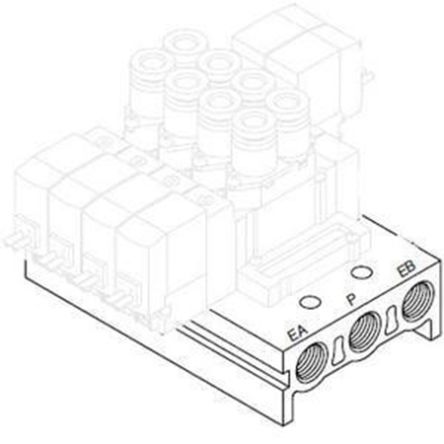 SMC SY5000 series 4 station G 1 Manifold [SS5Y5-42-04-C6F-Q]; 235-3433