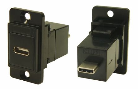RS PRO Straight, Panel Mount, Female to Male- Dual Port Type USB-C USB Connector [0]; 235-4759