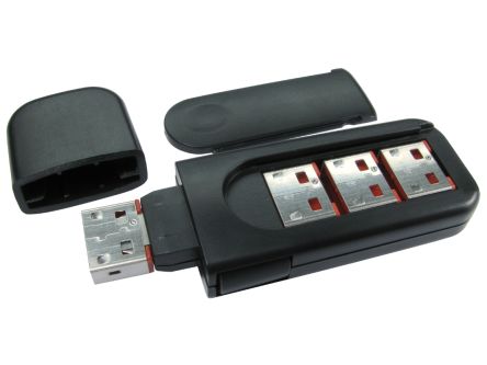 RS PRO Straight, Plug-In Mount, Plug Type A USB Port Blocker Key [0]; 235-5196