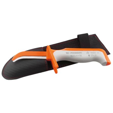 Facom Cable Knife, VDE/1000V, 60 mm Blade, Bi-material Handle [1820.AVSE]; 235-8998