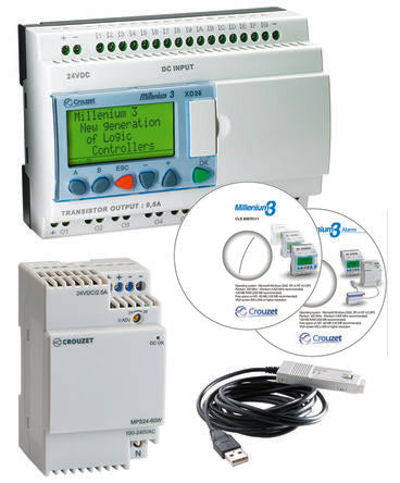 Crouzet Millenium 3 Series Logic Controller, Relay Output, 16-Input, Analog, Digital Input [88970094]; 236-3508
