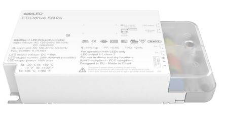 eldoLED LED Driver, 2 → 55V Output, 50W Output, 150 → 1400mA Output, Constant Current Dimmable [EC0560A5]; 236-8166
