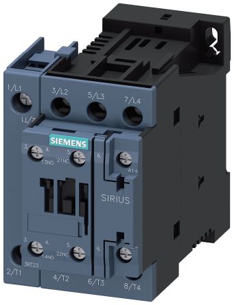 Siemens SIRIUS 3RT.3 Size S0, 3RT23 Contactor, 220 V dc Coil, 4-Pole, 35 A, 7.5 kW, 1 NO + 1 NC [3RT2325-1BM40]; 236-8414