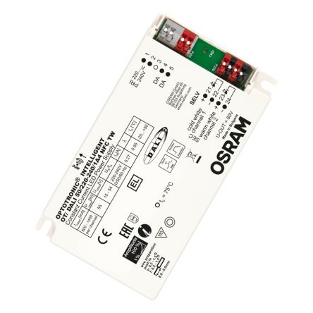 Osram LED Driver, 15-54V Output, 55W Output, 600-1400mA Output, Constant Current Dimmable [OTI-DALI-50/220-240/1A4-NFC-TW]; 236-8682