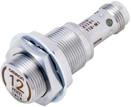 Omron Inductive Threaded Barrel Proximity Sensor, M18, 12 mm Detection, PNP NO, 10 → 30 V dc [E2EW-X12B1T18-M1]; 236-8727
