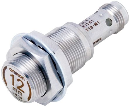Omron Inductive Threaded Barrel Proximity Sensor, M18, 12 mm Detection, NPN NO+NC, 10 → 30 V dc [E2EW-X12C318-M1]; 236-8732