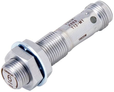 Omron Inductive Threaded Barrel Proximity Sensor, M12, 6 mm Detection, PNP NC, 10 → 30 V dc [E2EW-X6B212-M1]; 236-8744